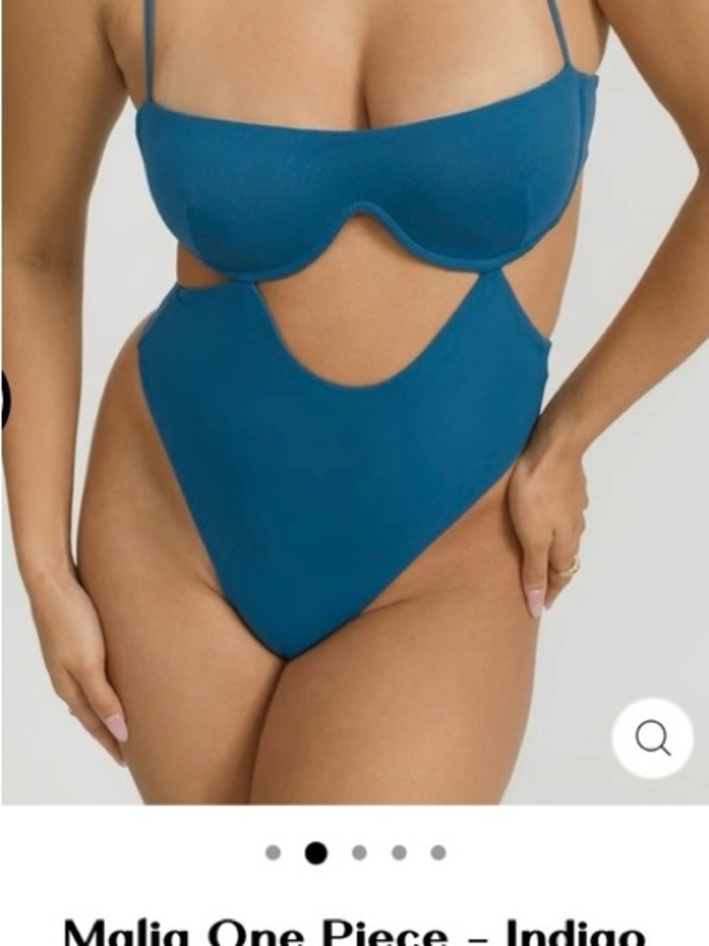 Riot Swim Malia, Indigo, Cutout One-Piece Swimsuit - Women Swim